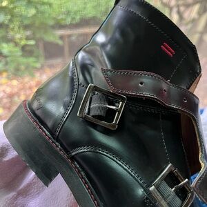 Black Leather Nik Kacy Monk Boots